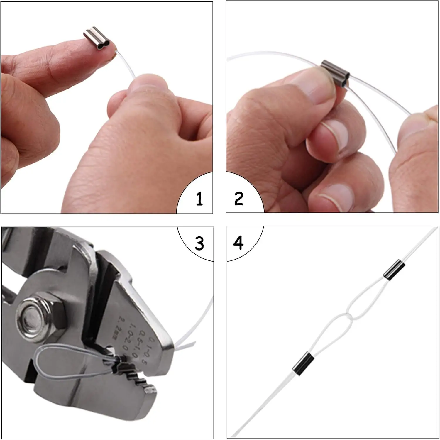 Tang Crimping Tali Kawat Ferrules Aluminium-Menampung Kabel Hingga 2.2Mm untuk Lengan Loop dan Penjepit Kit Alat Crimper Swaging