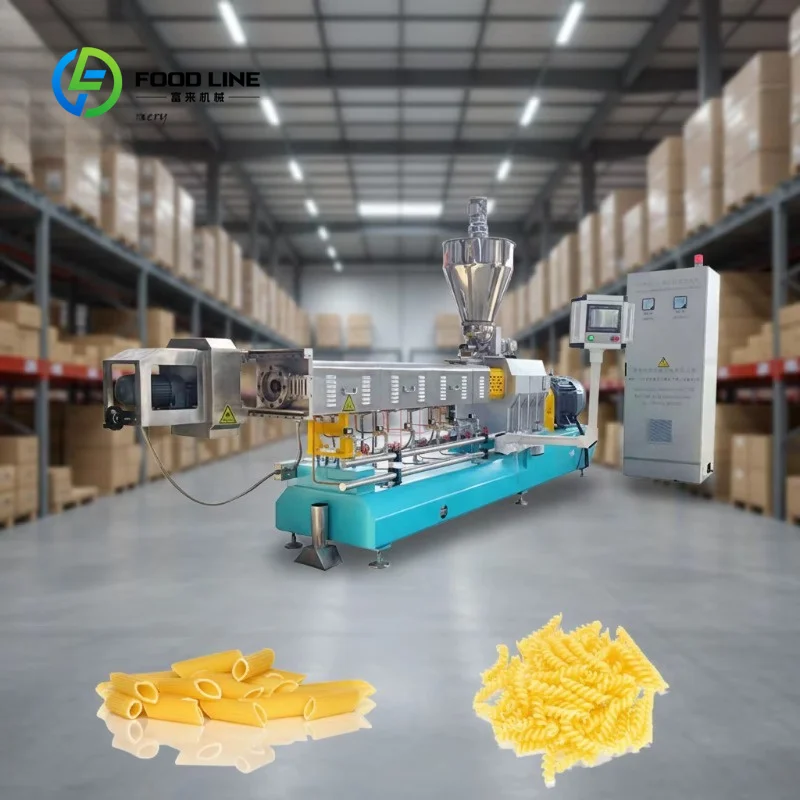 Custom Industrial Pasta Extruder Production Line, Flour Processing Machine for Macaroni and Penne Manufacturing