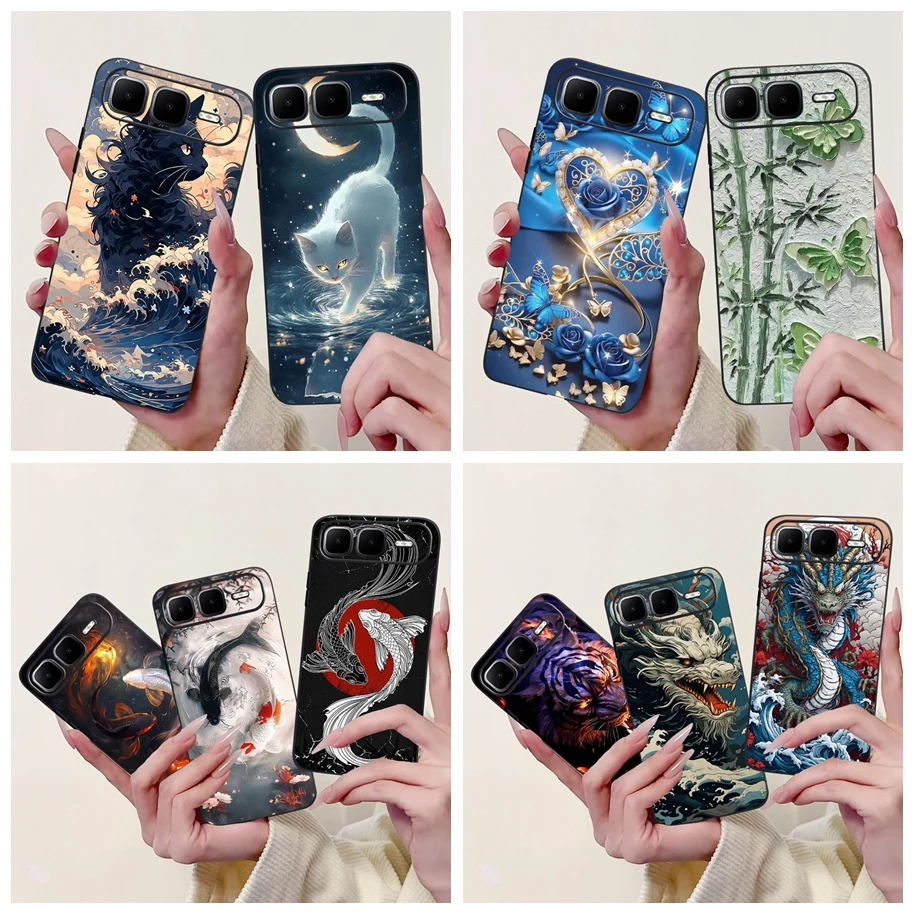 

Чехол для Infinix Smart 10 Plus, роскошный чехол Dragon Bamboo, мягкий силиконовый противоударный чехол из ТПУ для телефонов Smart 10 Plus X6725B, сумки