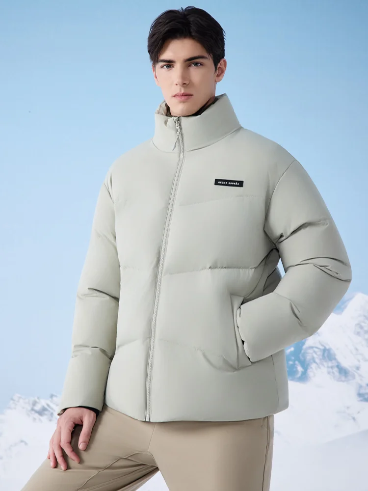 Kelme Jaqueta masculina de algodão térmico com gola alta, roupa externa casual solta e à prova de vento com forro de lã conjunto esportivo