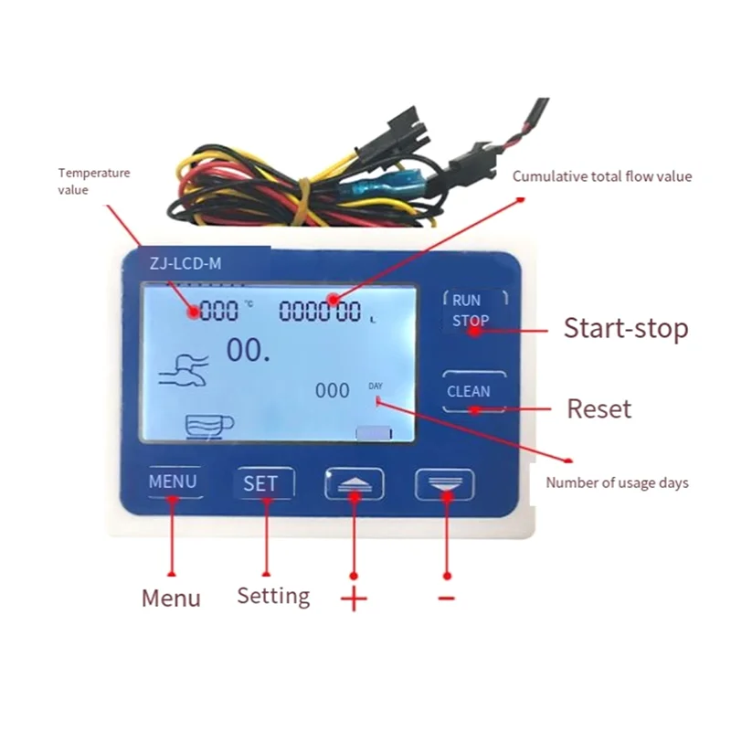 ZJ-LCD-M Digital Flow Meter Filling Controller Automatic Flow Control With LCD Display 3/4In PE Solenoid Valve