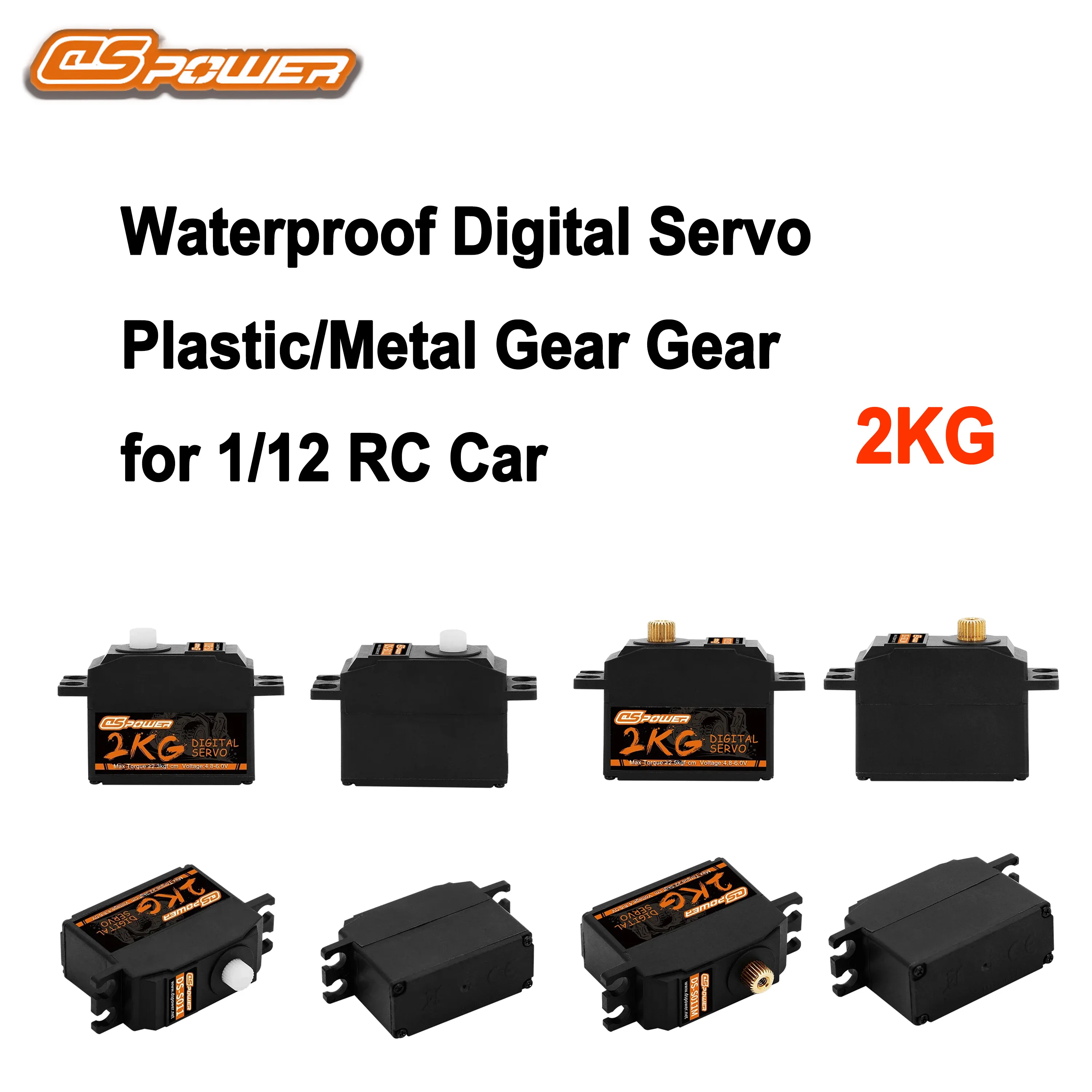 

DSPOWER Waterproof Servos 2KG Core Plastic/Metal Gear Digital Servo for 1/12 RC Car Truck Plane144001 12428 124018 Mn99s Mn86