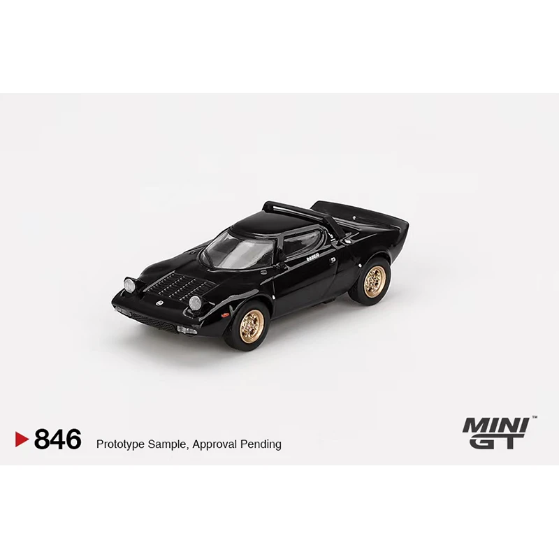 Mini Stratos HF Stradale Nero Diecast Diecast modelo, coleção de brinquedos em miniatura, MINIGT 846, 1:64