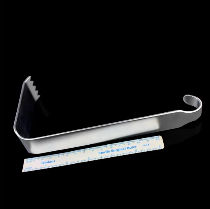 HUATRAU Acetabulum Retractor, Toothed Deep Tissue Retractor Hook Orthopedic Medical Instrument for Hip Joint Surgery