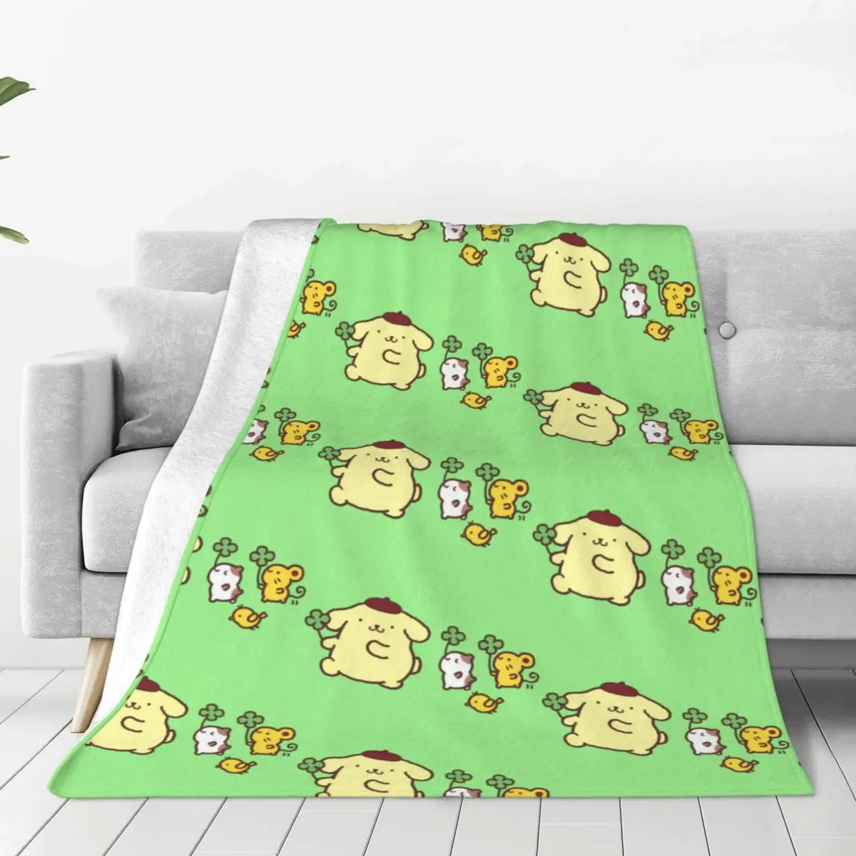 

Custom Pompompurin Muffin Scone Blanket 3D Printed Soft Flannel Fleece Warm Throw Blankets for Travel Bedroom Couch Quilt