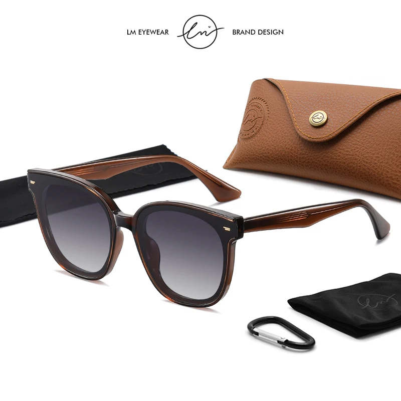 

Солнцезащитные очки LM поляризационные для мужчин и женщин, винтажные дизайнерские солнечные аксессуары с квадратной большой оправой, UV400, 2023