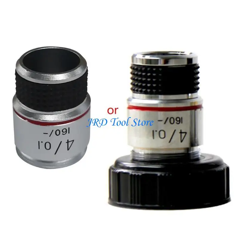 A2UD Upgraded Microscope 4X 10X 40X 100X Microscope Objective Lens Achromatic Objective Microscope Parts Stand RMS Thread