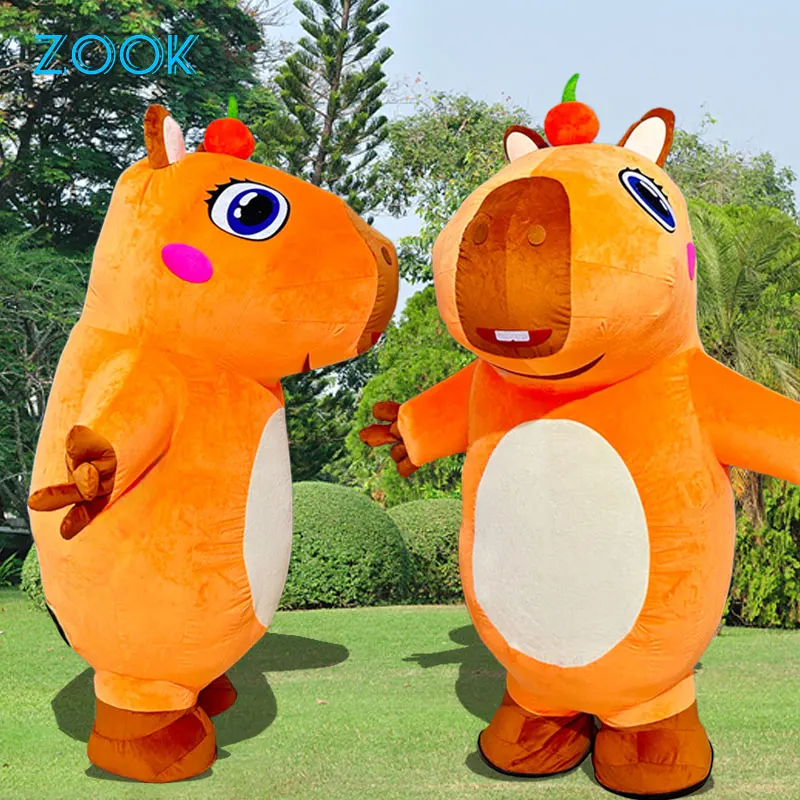 Cute Capybara Mascot Costume Inflatable Cartoon Animal Carnival Halloween Cosplay Fancy Dress Funny Performance Suits