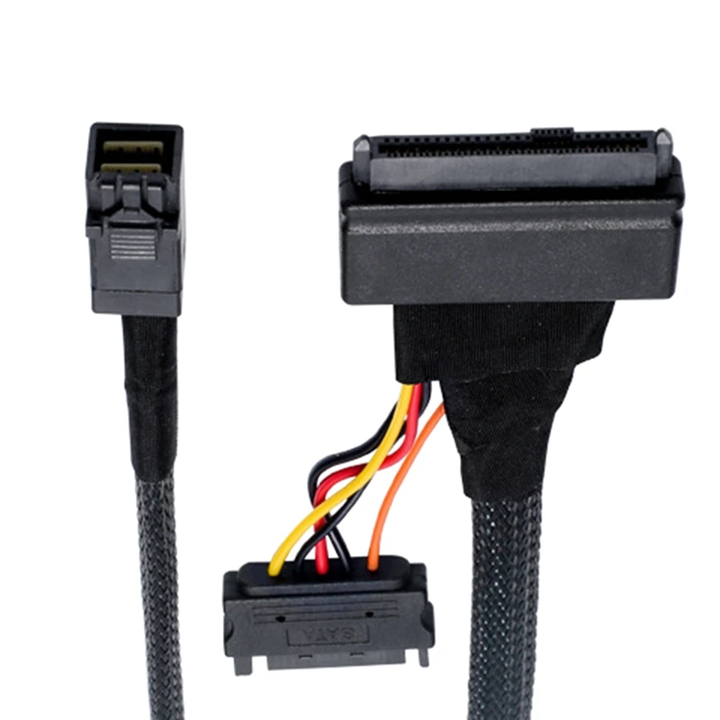 1 PCS Mini SAS SFF8643 U.2 To 8639+15PIN Power Cable Connection Cable SFF8643 To SFF8639 Hard Disk Cable