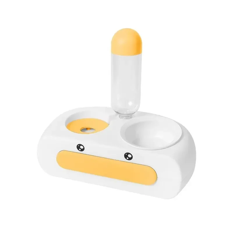 Double Bowl Automatic Water Dispenser for Cats Leak-Proof Non-Wet Mouth Neck Protection Integrated Drinking Charging Feeding view 4