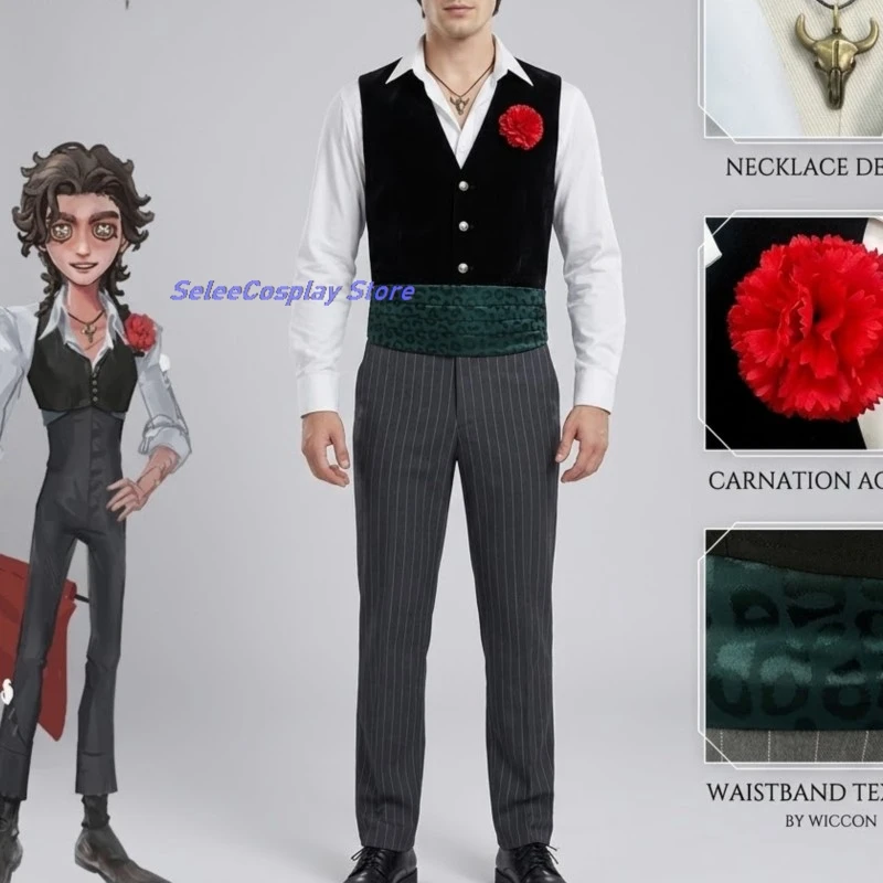 

Adults Cosplay Game Game Identity V Hernando Romero Cosplay Costume Matador Uniforms Wig Halloween Men Women Suit Accessories