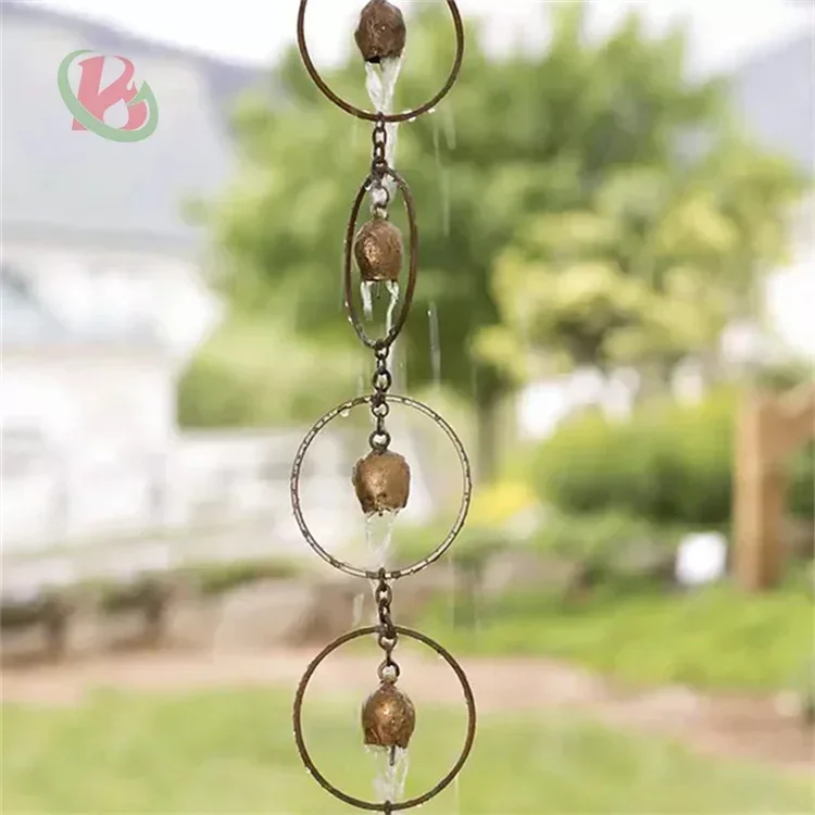 outdoor water rain curtain Corten Steel rain chain garden rain chain gutter drainage system