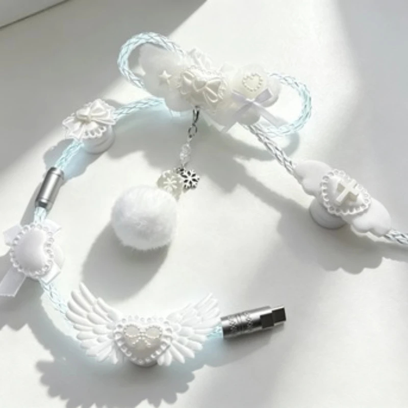 Pure White Bow Theme Original Custom Aviation Plug White Light Emission Single Crystal Copper Desk Decoration Accessories Gift