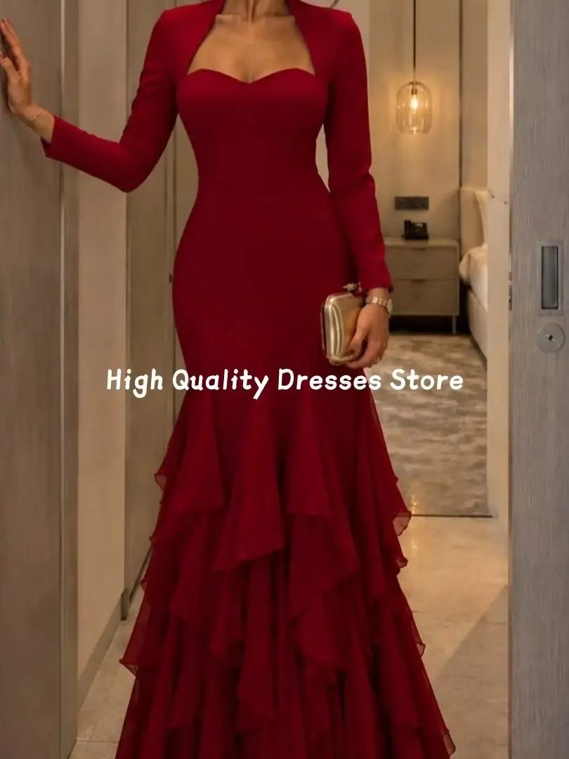 Evening Dresses Multi Color Cutout Sweetheart Mermaid Gown Tiered Ruffle Floor Length Wedding Party Evening Dress Customized