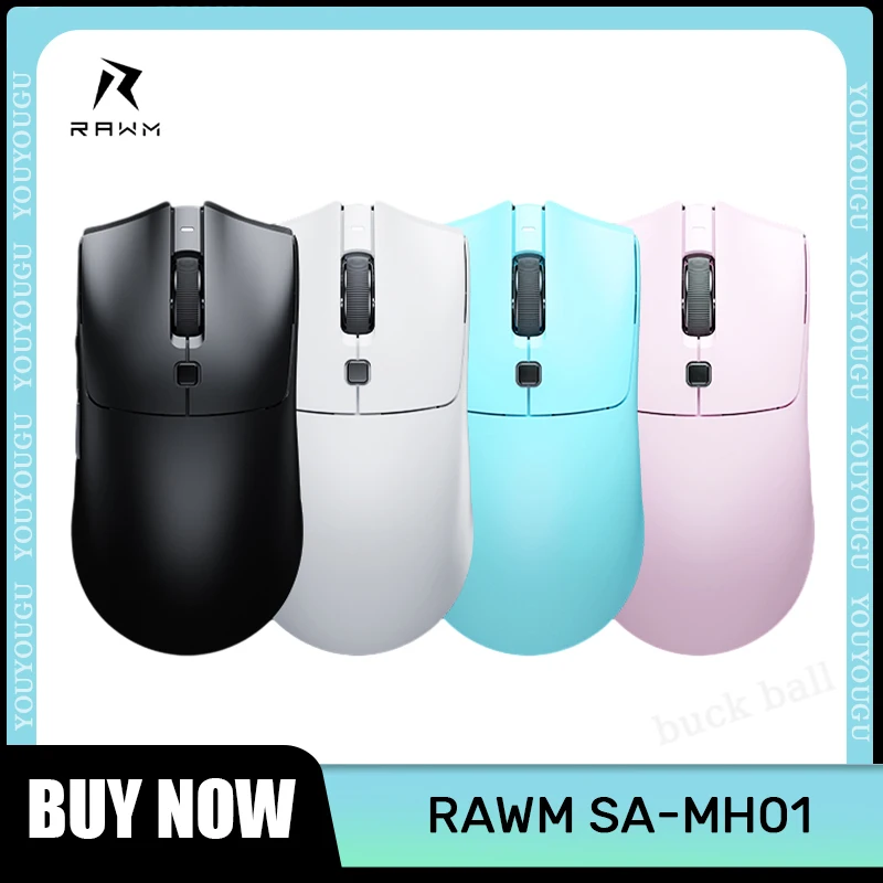 

Игровая мышь Rawm Sa-Mh01, 3-режимная беспроводная мышь USB/2,4 г/Bluetooth Paw3395, легкая мышь, эргономичная офисная игровая мышь на заказ