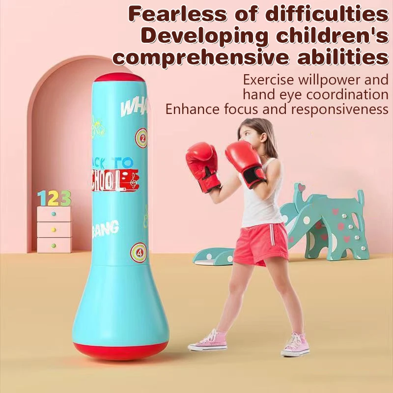 Boxing Punching Bag Boxing Muay Thai Inflatable Boxing Bag Training Pressure Relief Exercise Punching Stand Fitness Equipment