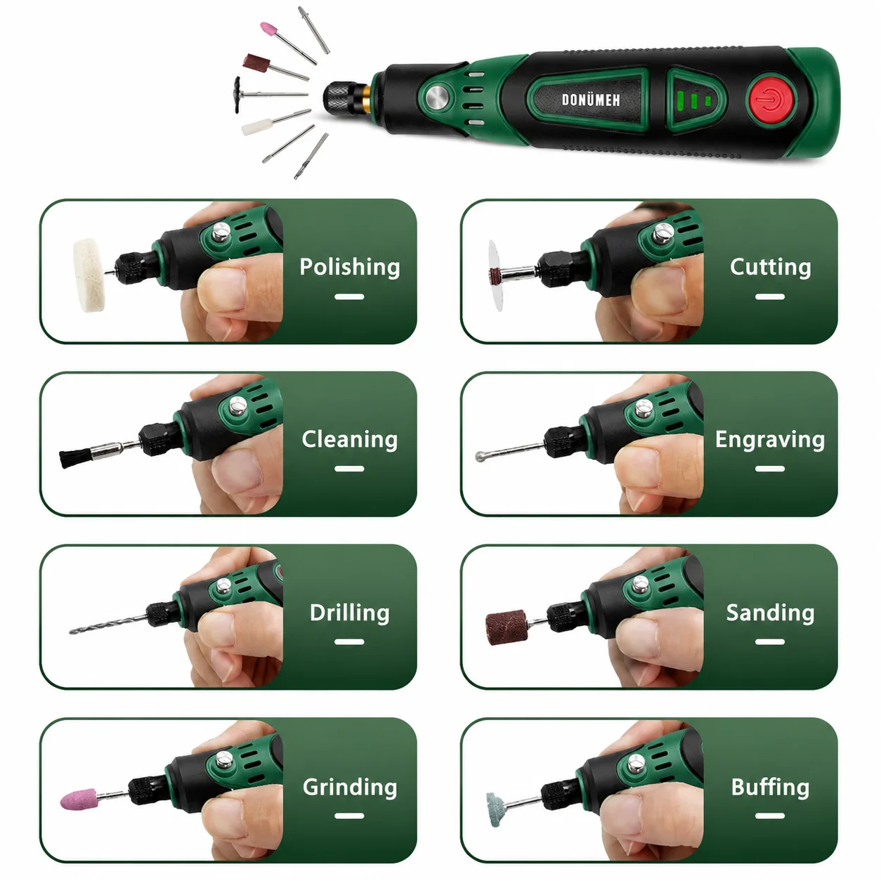 ミニコードレスロータリーツールキット USB充電式電動彫刻ペ - Cordless Rotary Tool Kit Accessories のレビューと価格