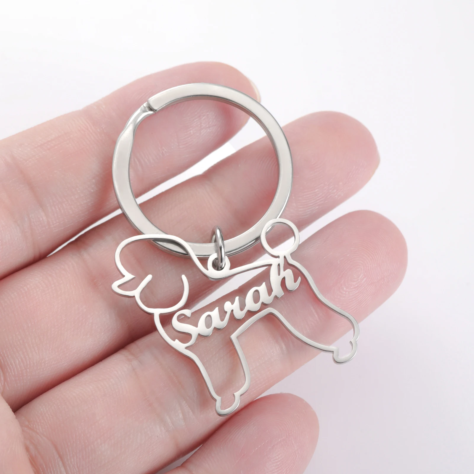

Custom Stainless Steel Cutting Dog Keychain Name Customization Create Lifelike Dog Designs Thoughtful Gift Personal To Dog Lover