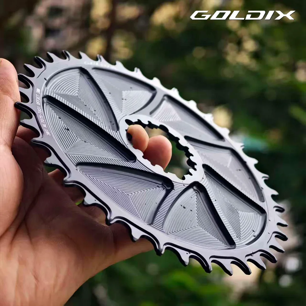 

Велосипедная цепная звездочка GOLDIX с 3 болтами, широкими и узкими зубьями, аэродинамическая, с ЧПУ-обработкой, для шатунов SRAM 3Bolt