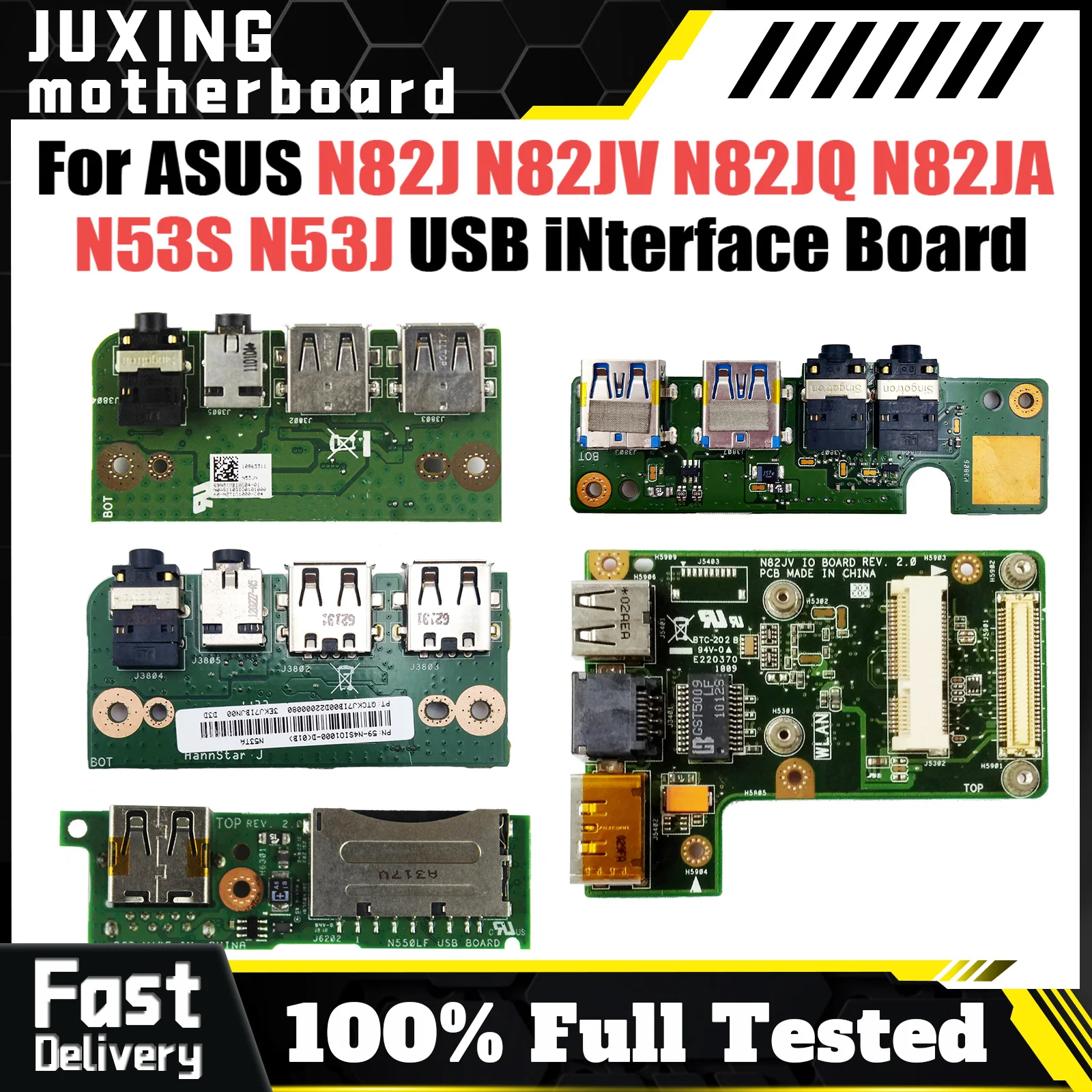 For ASUS N82J N82JV N82JQ N82JA N53S N53J N53JN N53S N53TA N550J N550L G550J Q550L N76V N76V Laptop USB interface small board