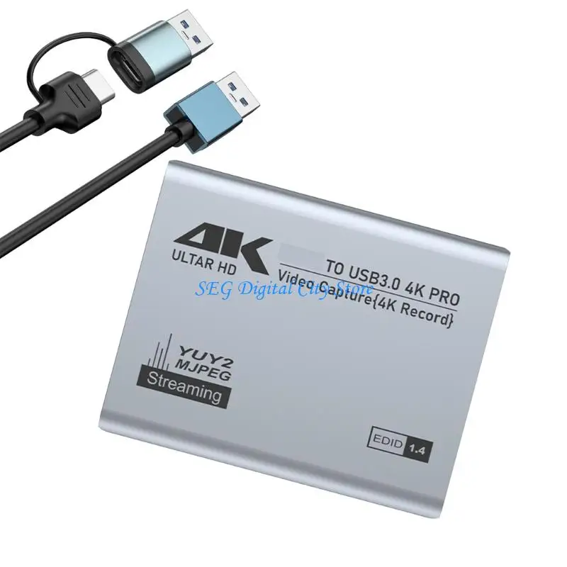 U75B USB3.0 HDTV Sound Video Captures Card 4K 60Hz for PC Laptop and More
