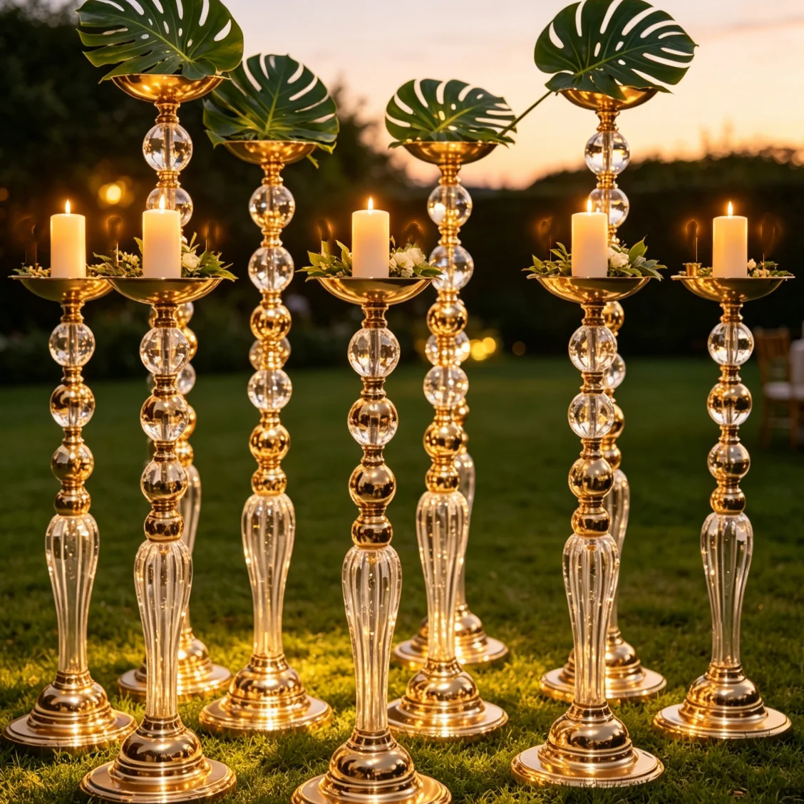 6/10pcs 50-100cm )Acrylic  Pillar Column Plinth Pedestal Cylinder Flower Stand for Wedding Decoration Party Event Decorations