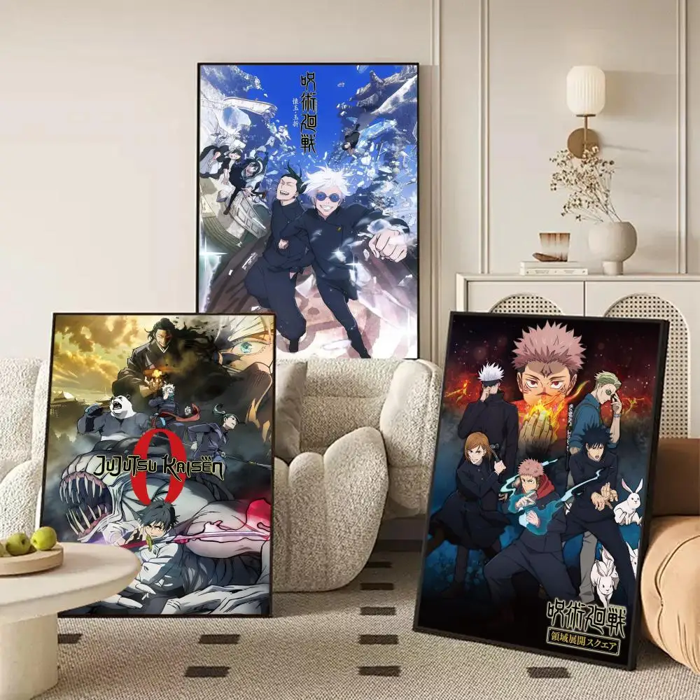 J-Jujutsu K-Kaisen Anime Poster Waterproof Self-Stick Wall Art Stickers, Removable Wall Decor for Living Room and Bedroom