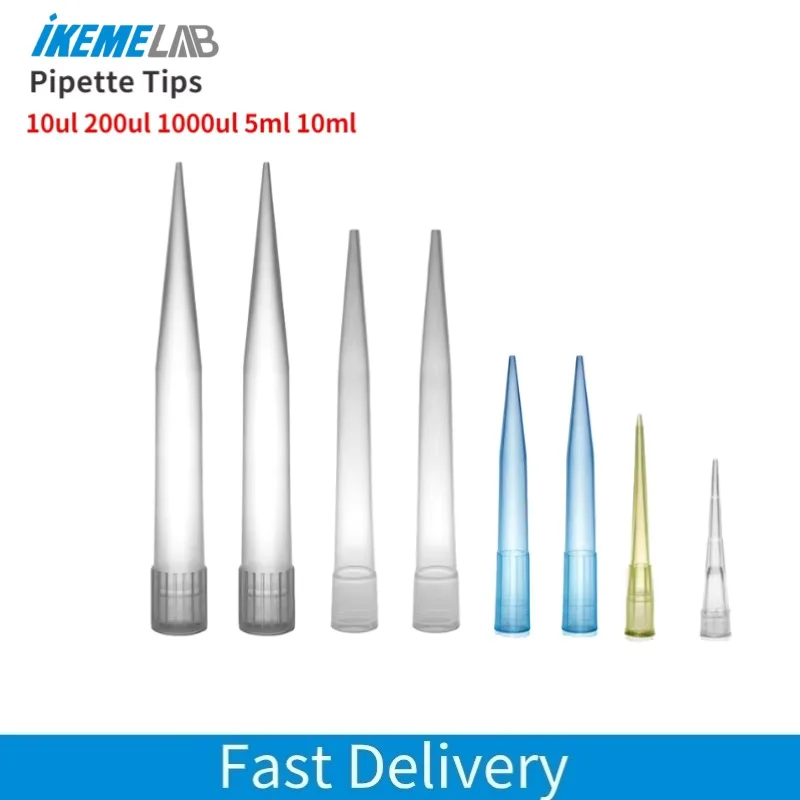 IKEME Pipette Tips 10ul 200ul 1000ul 5ml 10ml Autoclavable Laboratory Micropipette Tip Plastic Pipettes Tips Medical Supplies