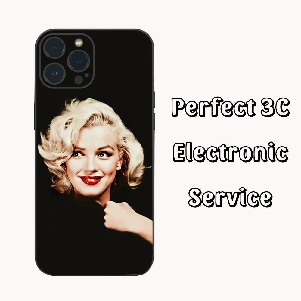 Sexy Girl M-Marilyns M-Monroes Phone Case  For iPhone16 15 14 13 12 Mini 11 Pro XS Max X XR SE5 6 7 8 Plus Soft Silicone Cover