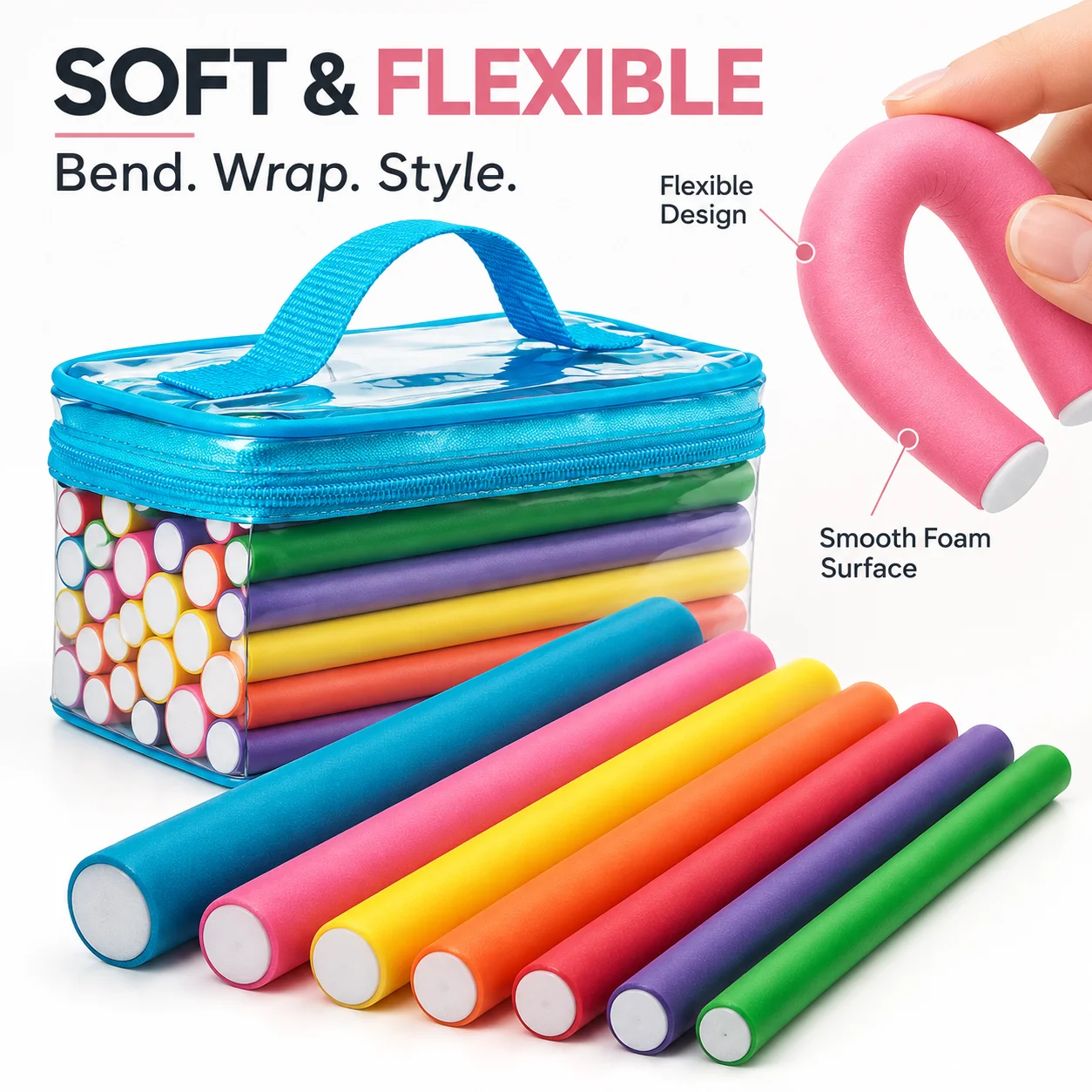Large Capacity EVA Foam Craft Sticks Set With Storage Bag DIY Handmade Colorful Sponge Sticks For Kids Art Education Toys