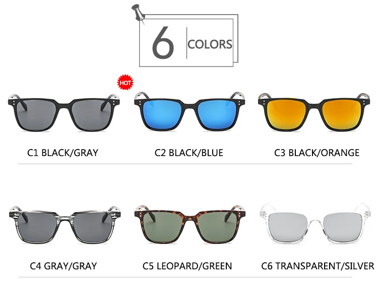 ZXWLYXGX-gafas de sol con diseño de marca para hombre, Estilo Vintage masculinas de lentes de sol, con montura cuadrada, espejo, UV400