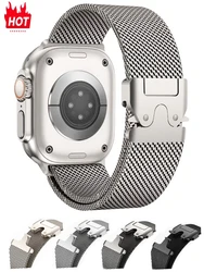 Titanium Milanese Loop For Apple watch Ultra 2 49mm Series 10 9 8 7 6 5 4 SE 46mm 42mm 41mm 45mm 44mm 38-40mm Straps Accessories