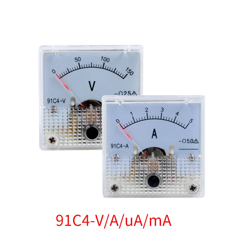 

91C4-V/A/mA/uA Ammeter 2.5 Accuracy DC Analog Panel 45*45mm 1A 3A 5A 30mA 100V Mechanical Pointer Type Amper Meter Current Meter