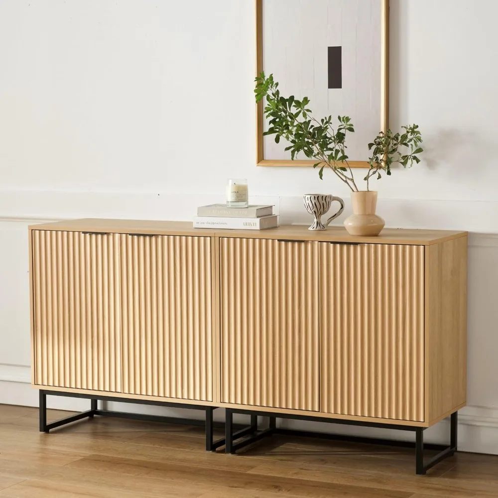 

Sideboard Buffet Cabinet Modern Accent Cabinet with Adjustable Shelves, Credenza, Console Table Entryway Cabinet for Living Room