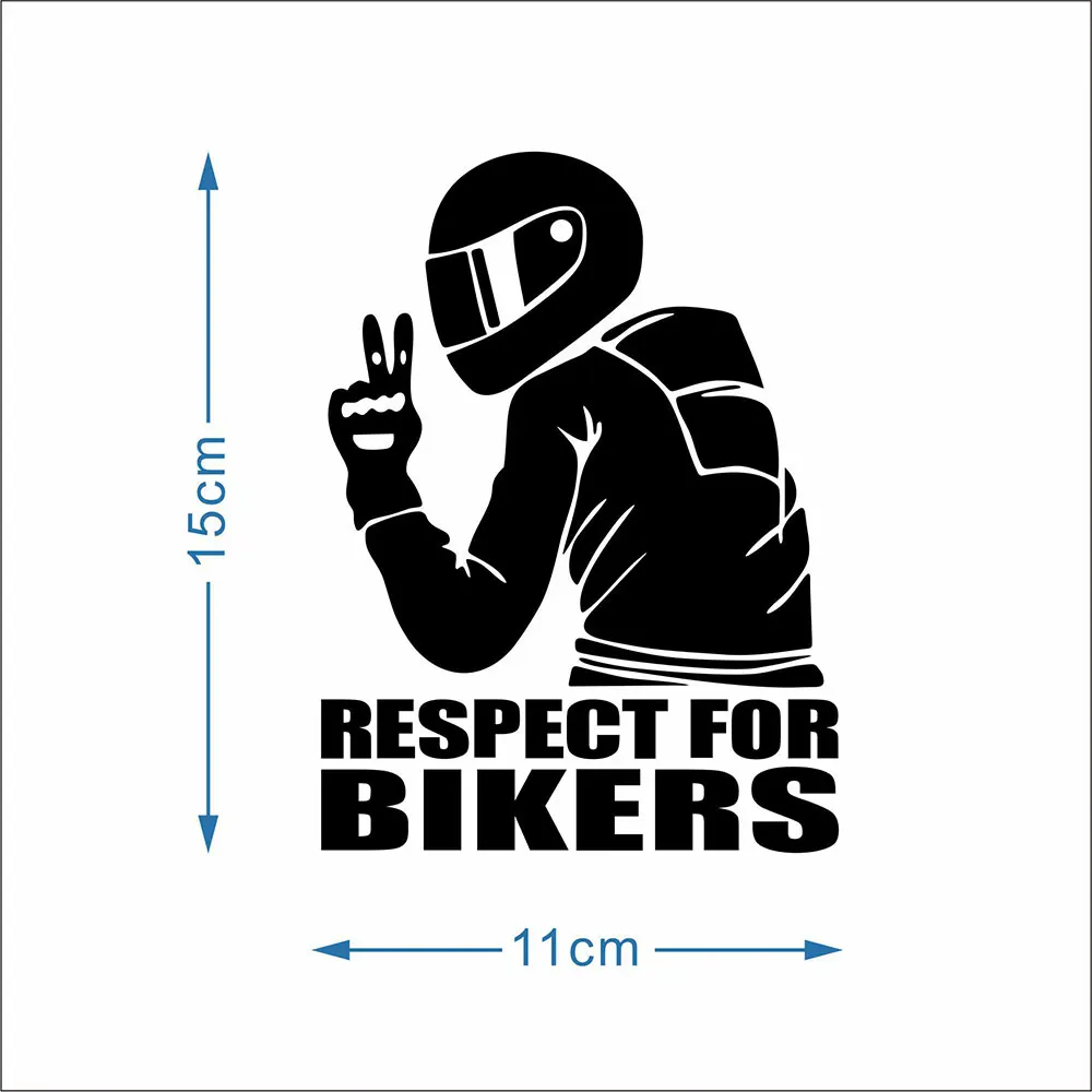 Respect For Bikers 3D Motorcycle Vinyl Sticker Decorative Reflective Car Interior Rear Windshield Auto Window Body Racing Decals