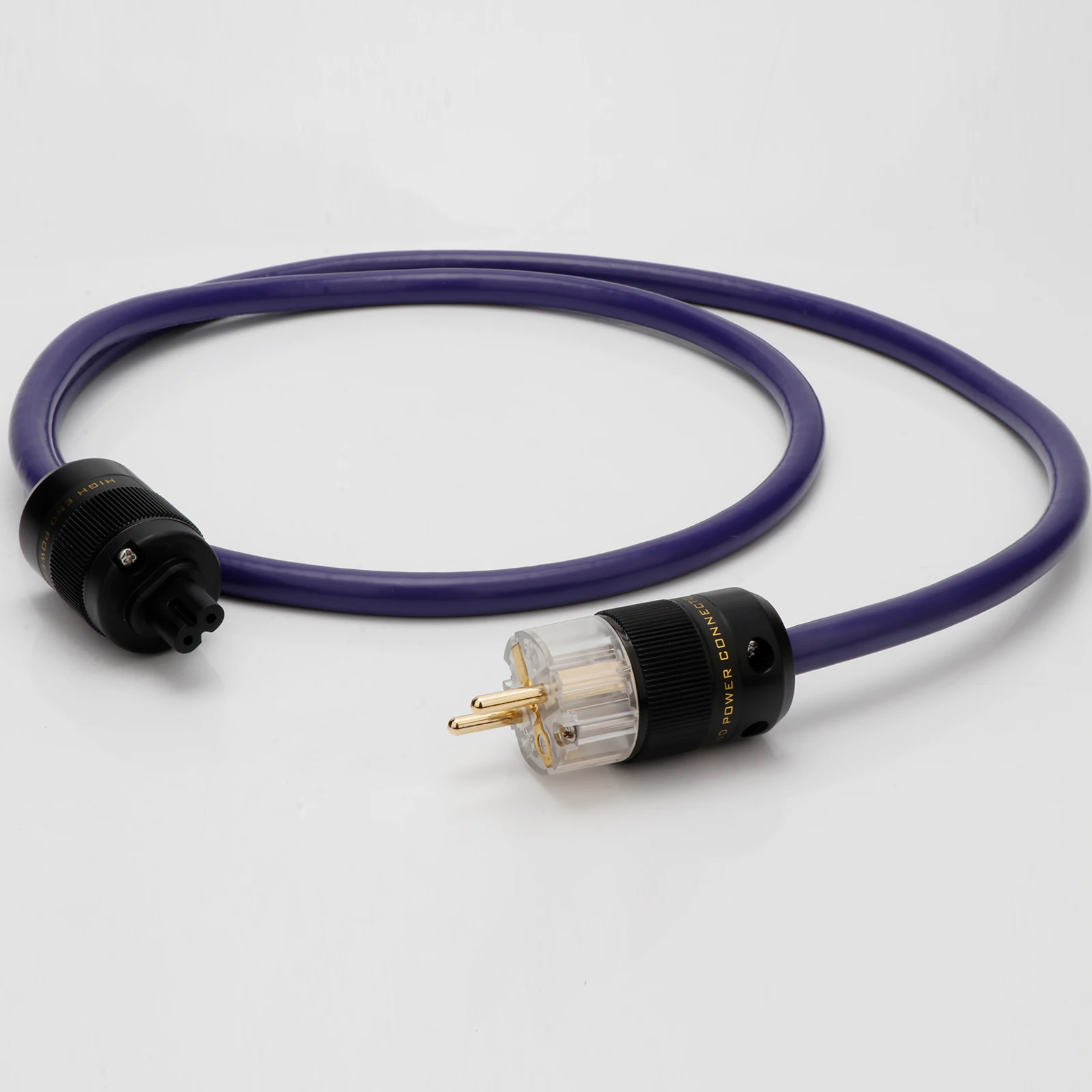 Cavo di alimentazione audio HiFi in rame OCC premium placcato in oro Figura 8 IEC C7 femmina e spina USA/UE, compatibile Schuko, per sistemi audiofili