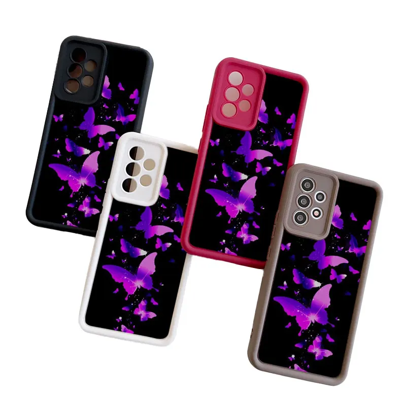 Purple Butterfly Phone Case for Samsung Galaxy A03 A04 A05 A10S A11 A20  A21 A31 A32 A51 A52 A53 A54 Anti-drop Soft Cover 