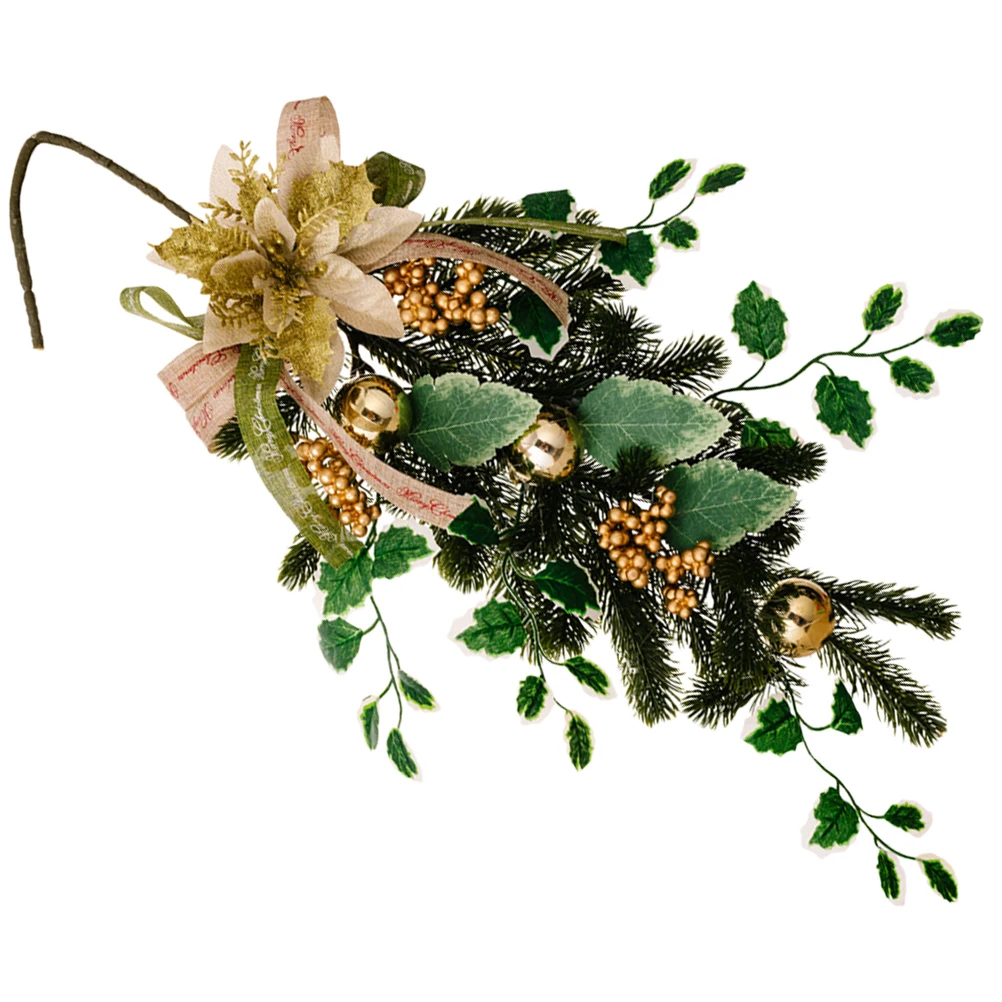 

Christmas Wreath Ornaments Gifts Teardrop Swag Holiday Decoration Artificial Garland Outdoor Pine Plastic Faux Greenery