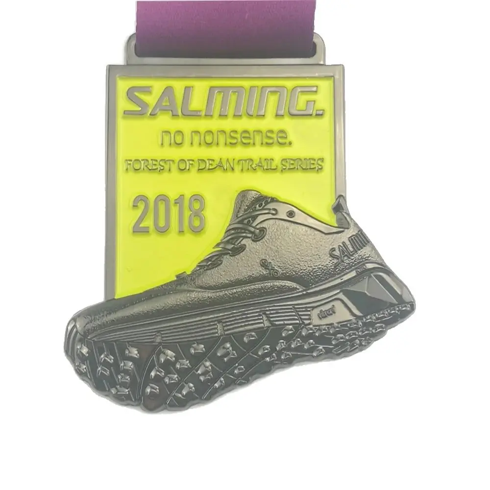 Sport Medal with Custom Shoes Logo, Champion and Runner Race Medal