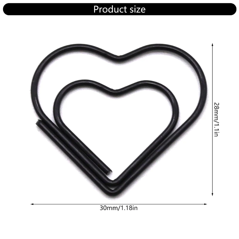 10 clip per pianificatore in metallo, piccoli segnalibri, graffette a forma cuore per studenti