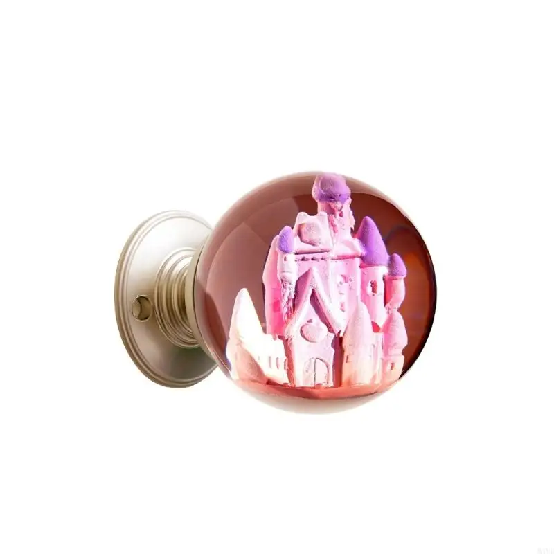 Decorative Door Handle Knob with 2.36 In Round Pull Accent for Interior Door or Wardrobe Hardware Update M4YD