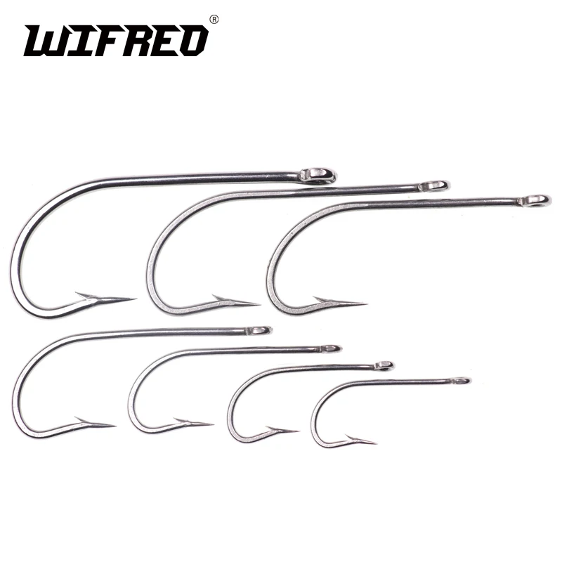 

Wifreo 50PCS Stainless Steel O'SHAUGHNESSY Long Shank Hook Freshwater Bait Fishing Clouser Minnow Saltwater Flies Tying Hooks