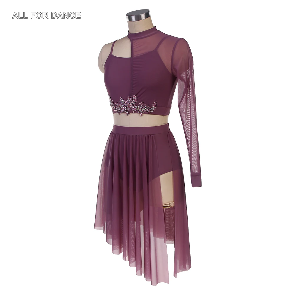 25129 Grau Lila/Marineblau Spandex Top Mieder Ballett Tanz Tutu Erwachsene Mädchen Lyrische/Zeitgenössische/Ballett Kostüme Tanzen Röcke