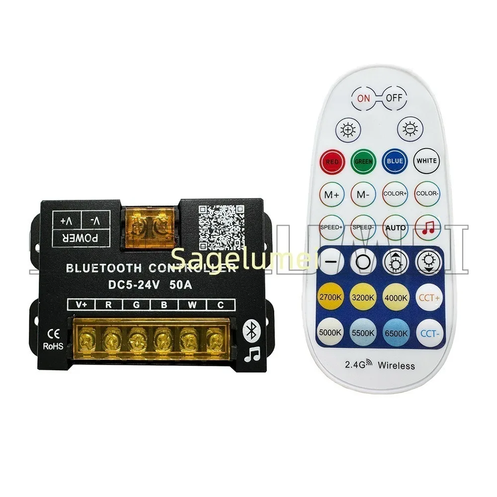DIM/CCT/RGB/RGBW/RGBCCT DC5-24V LED Controller Bluetooth Touch Panel Wireless Wiring With RF Touch Remote Home LED Lighting 30A