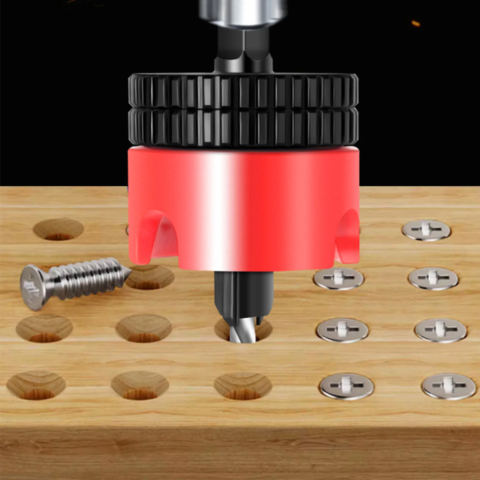 

Steel Countersink Drill Bit Set Easy to Install Counterbore Hole Drill Bit With Adjustable Depth Stop for Woodworking