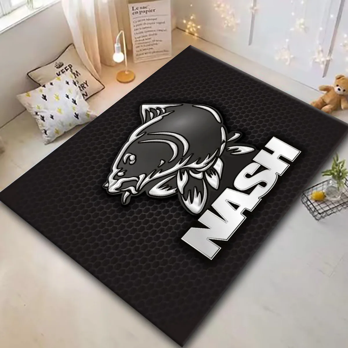 N-Nashh F-Fishing Logo Door Carpet illustrations resistant dirt Non Slip Multi Functional Rug Door Alfombra Room Mat Welcome Mat