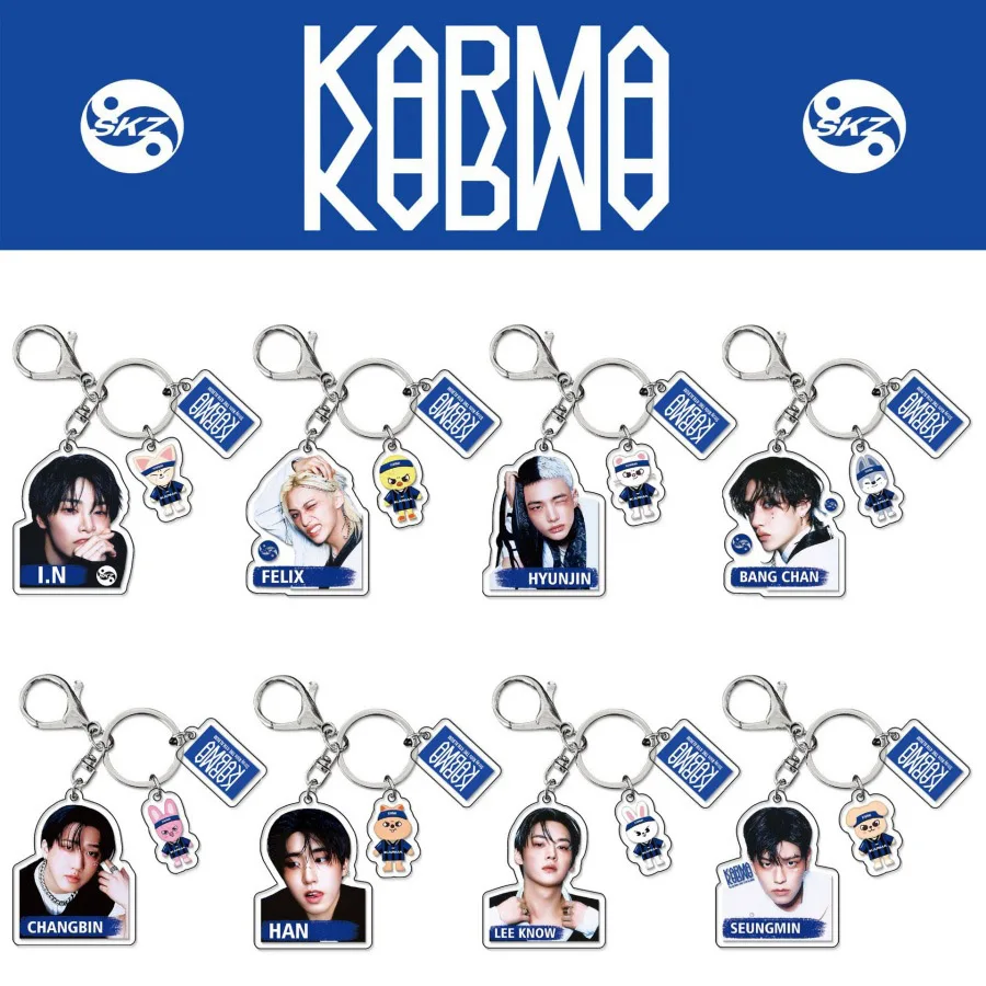 

Акриловый брелок SKZ KPOP-STAY KARMA с мультяшным дизайном, акриловый кулон-аксессуар для украшения сумок и ключей, подарок на день рождения