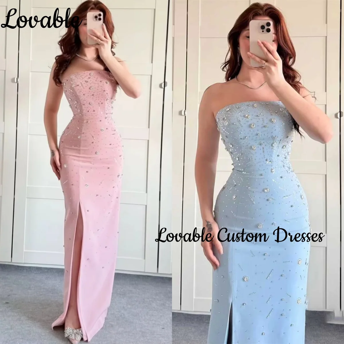 

Трапеция с разрезом на заказ Вечерние платья Милая до щиколотки Женские вечерние платья из бисера на молнии без рукавов для выпускного вечера