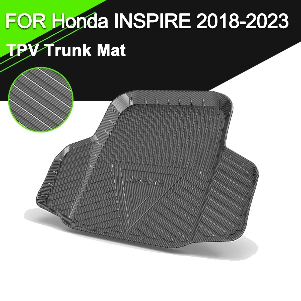 

Car Rear Trunk Cover Mat TPV Waterproof Non-Slip Rubber Cargo Carbon Fiber Pattern Liner Accessories For Honda INSPIRE 2018-2023