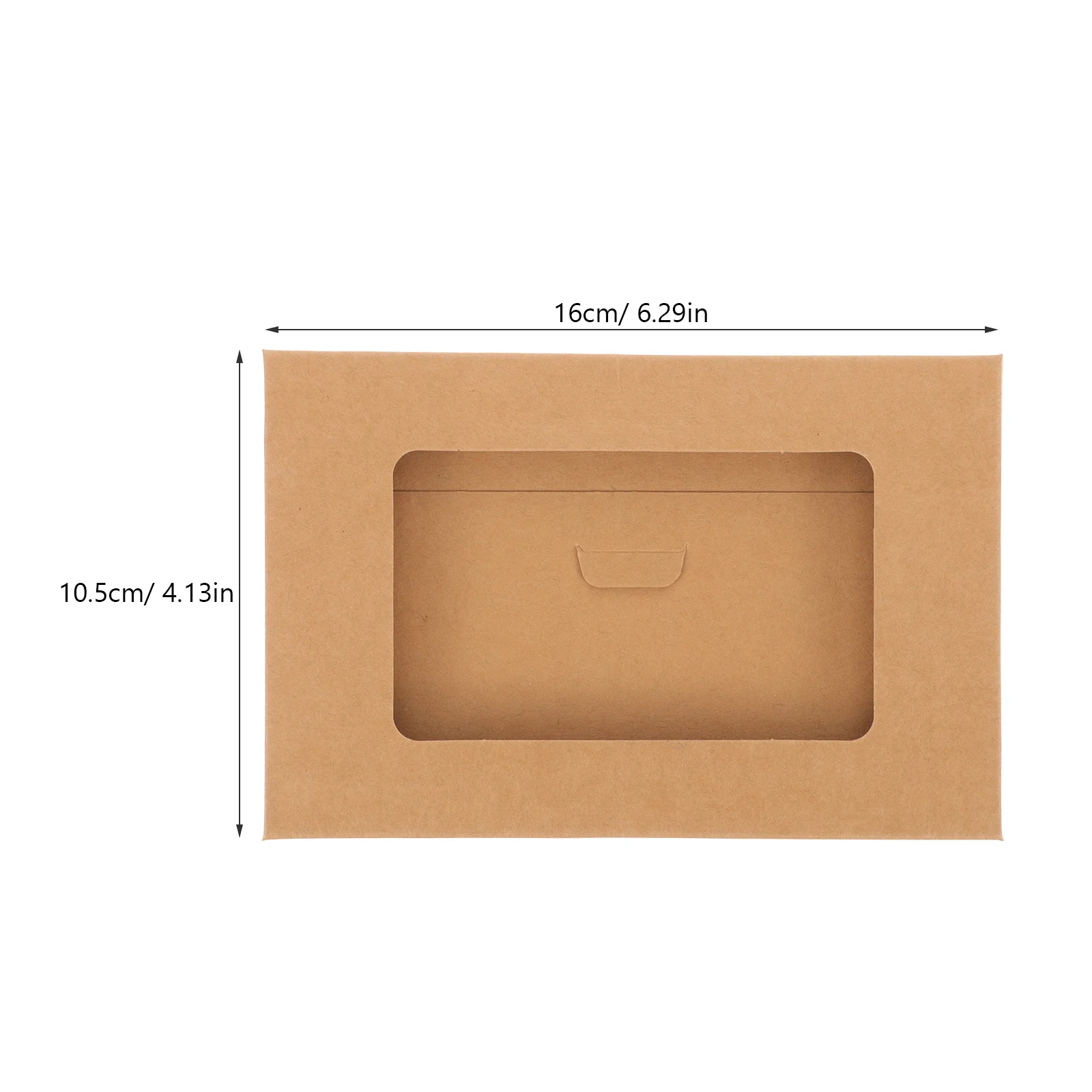 Caixas de cartão postal de papel kraft, recipiente de armazenamento de envelope com janela aberta para consertar letras, catálogos, faturas anuais com 10 peças